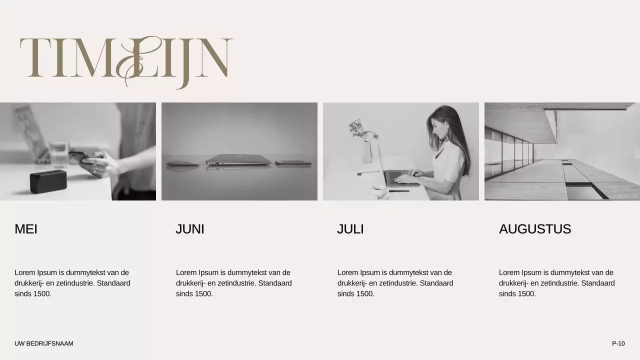 Ivory Khaki Black Elegant Bedrijf Introductie