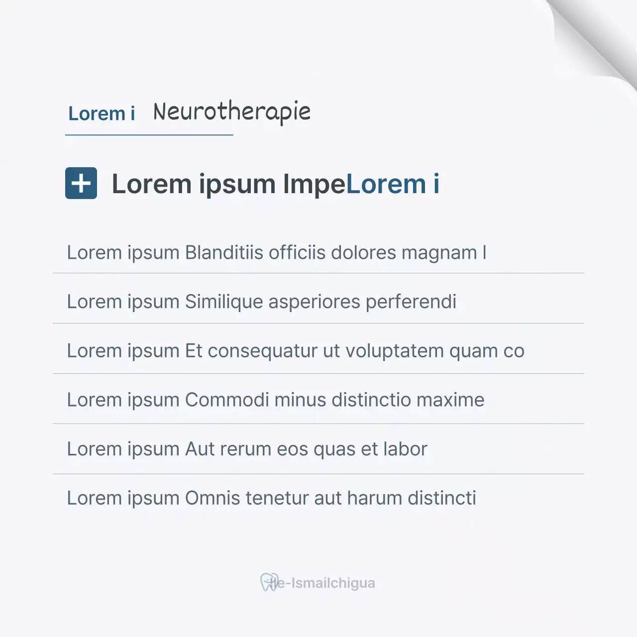 Een eenvoudige tandartspraktijk in wit en lichtblauw om de praktijk te promoten Q&APromoot de praktijk