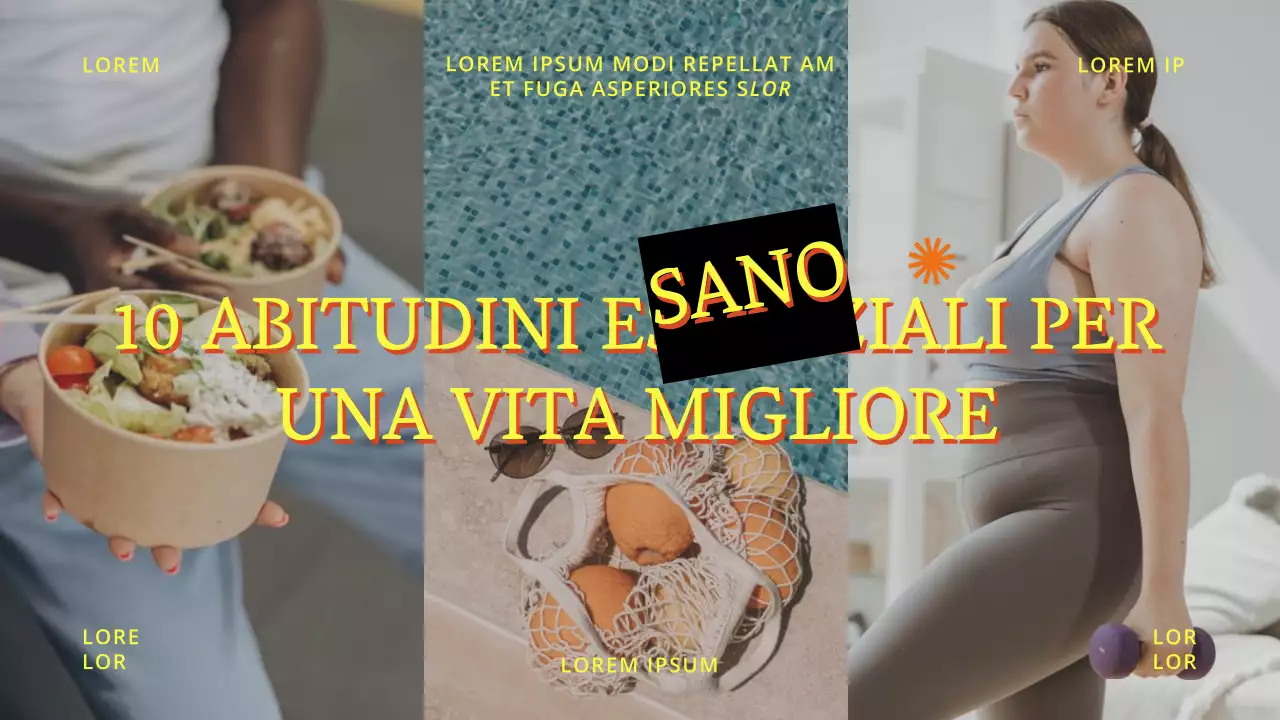 Titolo principale del vlog sulla salute in giallo vecchio stile