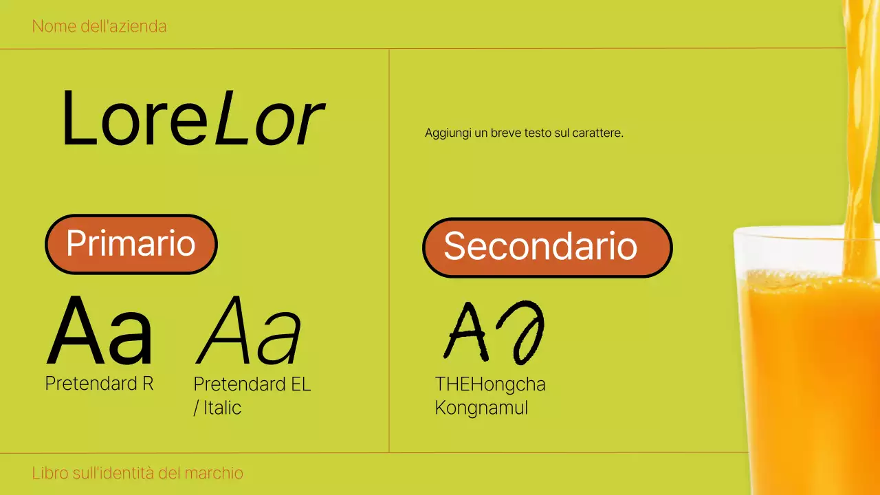 Libro sull'identità del marchio Orange and Lime Bold Introduzione