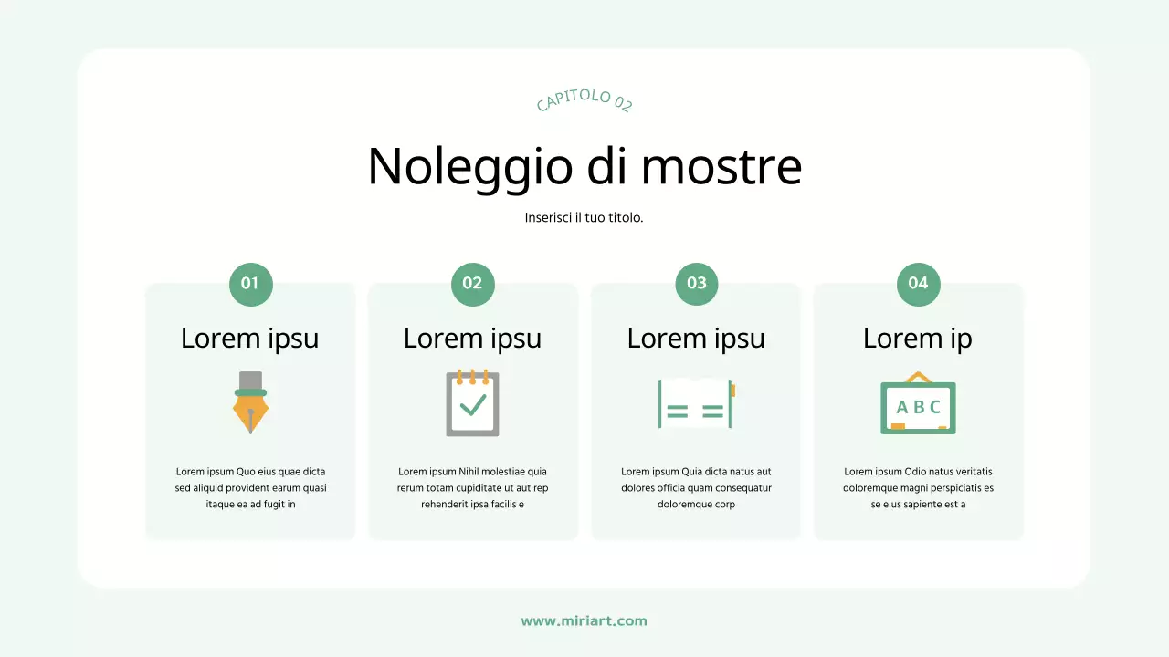 Guida al noleggio di una mostra dai colori vivaci
