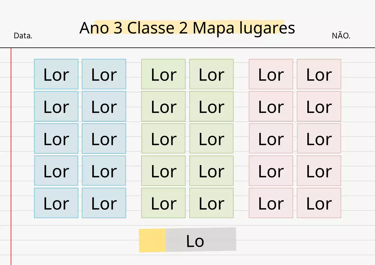 Acerca do mapa de lugares da escola branco e amarelo