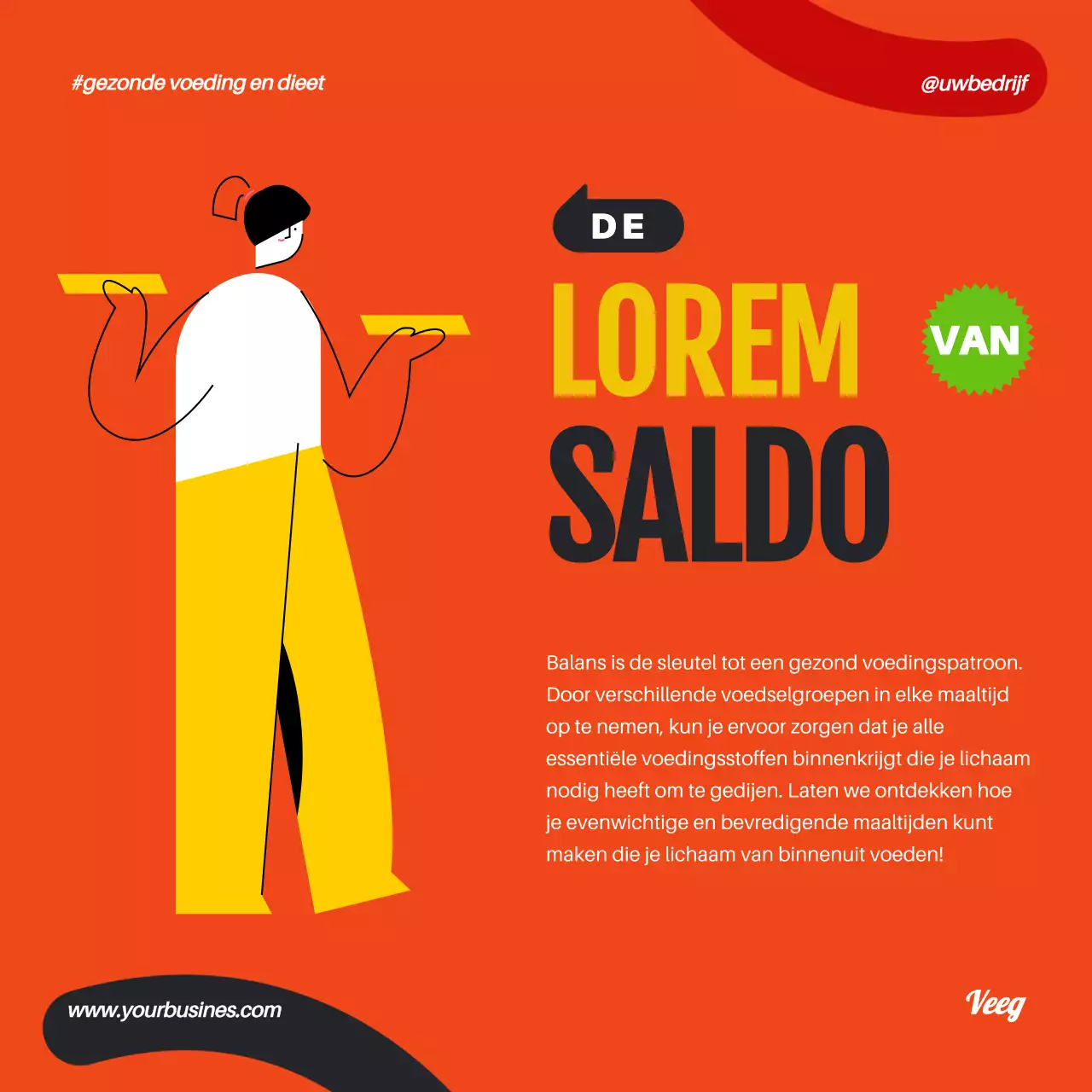 Oranje Groen Geometrisch Popart Gezond Eten En Dieet