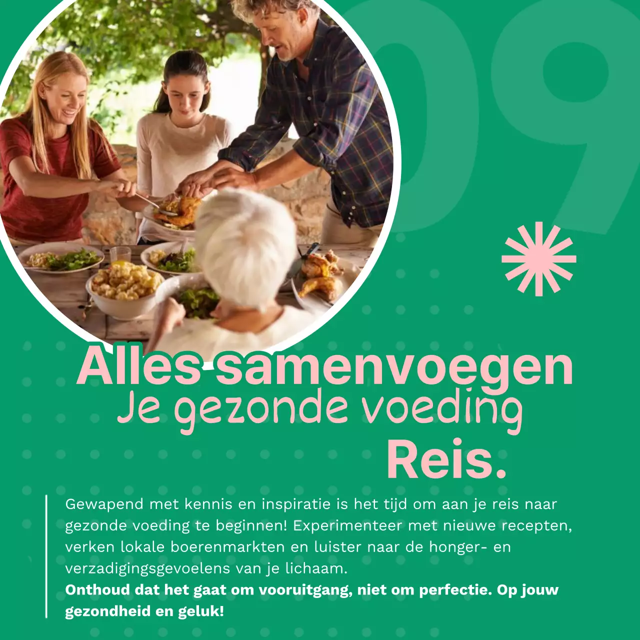 Groen en Roze Vers Gezond Voedsel Publiciteit