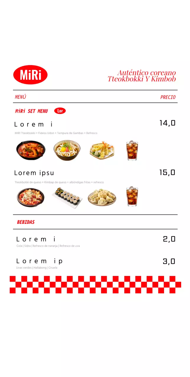 Tablero de menú de restaurante POP Tipo B