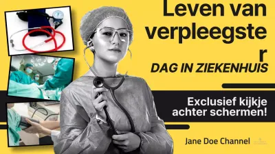 Geel Zwart Basic Modern Vet Verpleegster Vlog Youtube Thumbnail Publiciteit