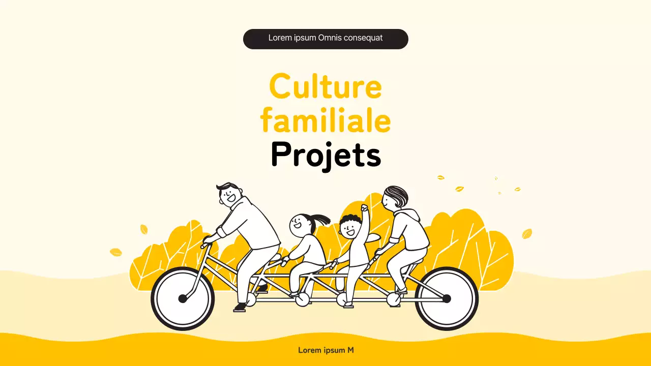 Planificateur de programme simple jaune et noir pour la culture familiale