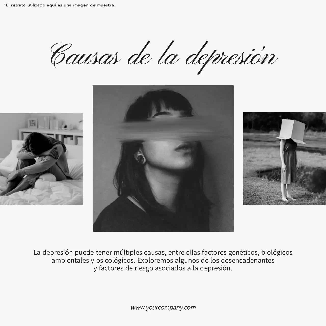 Blanco y negro de moda Promoción del blog de atención mental