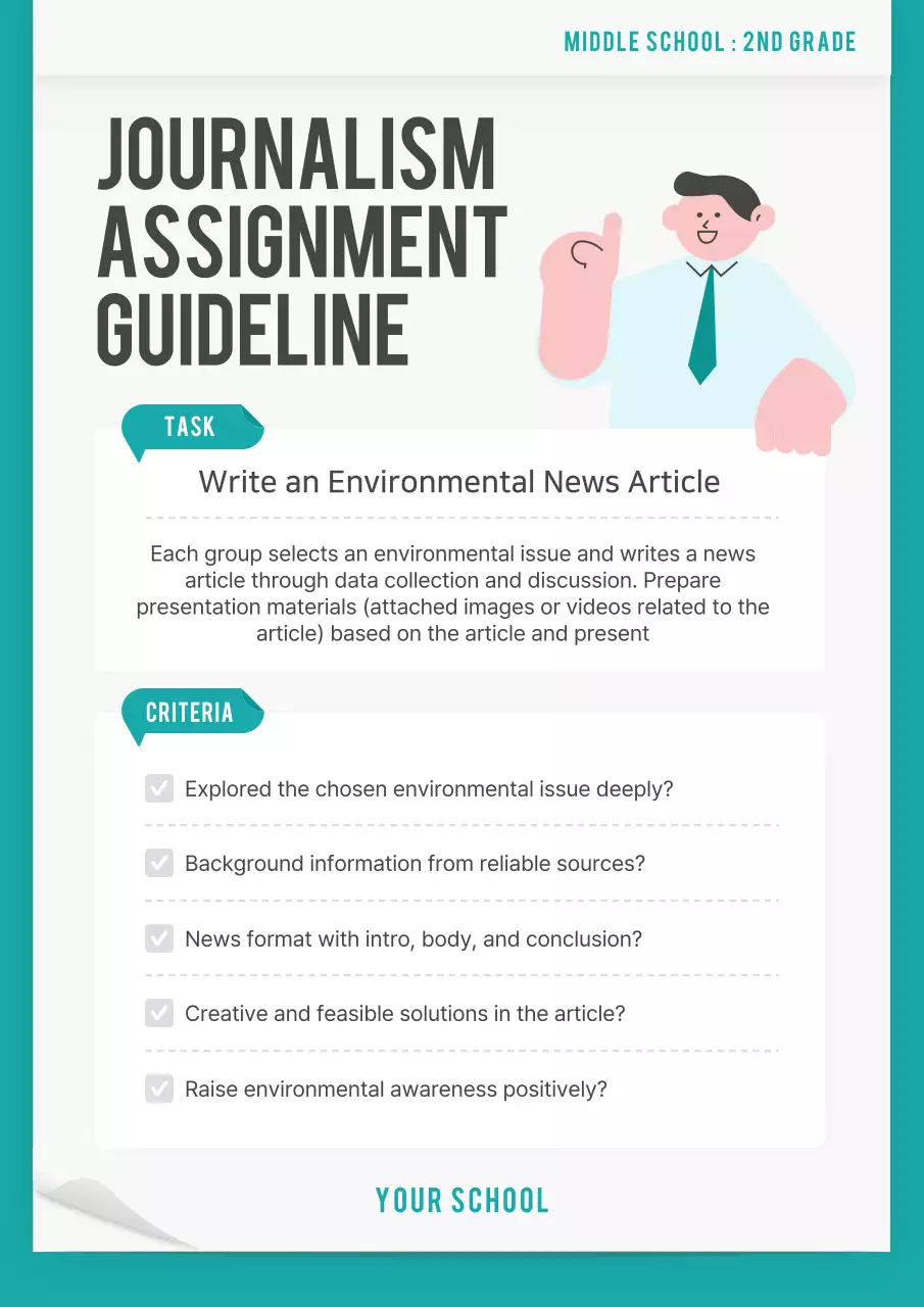 Teal Simple Journalism Guideline Poster