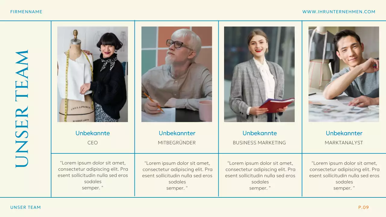 Blau Orange Einfacher moderner Markenstrategieplan