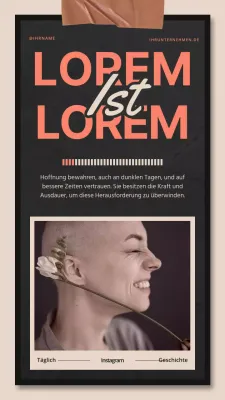 Schwarz Orange Elfenbein Modern Trendy Motivationszitat für geistige Gesundheit Selbst-Wachstum