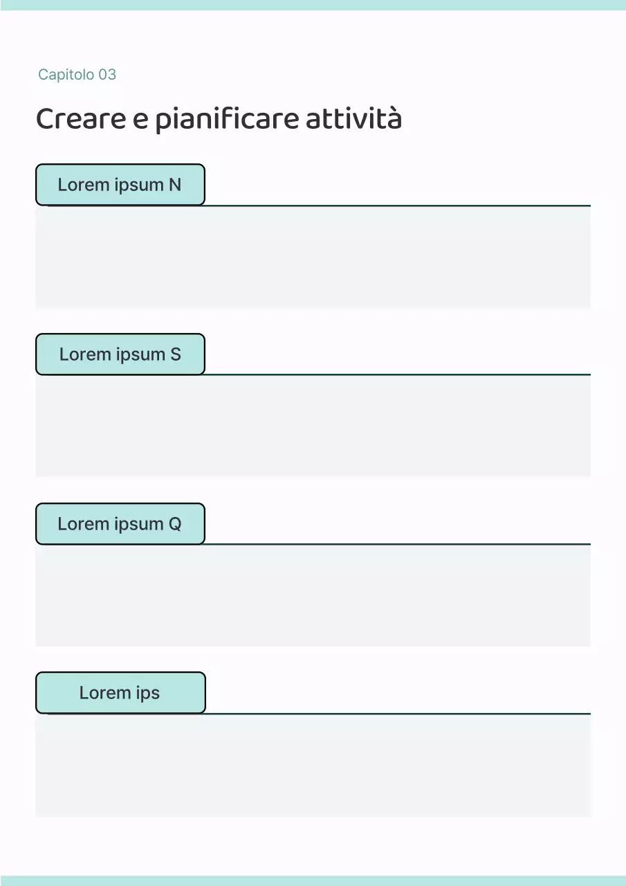 Un semplice diario planner bianco e menta