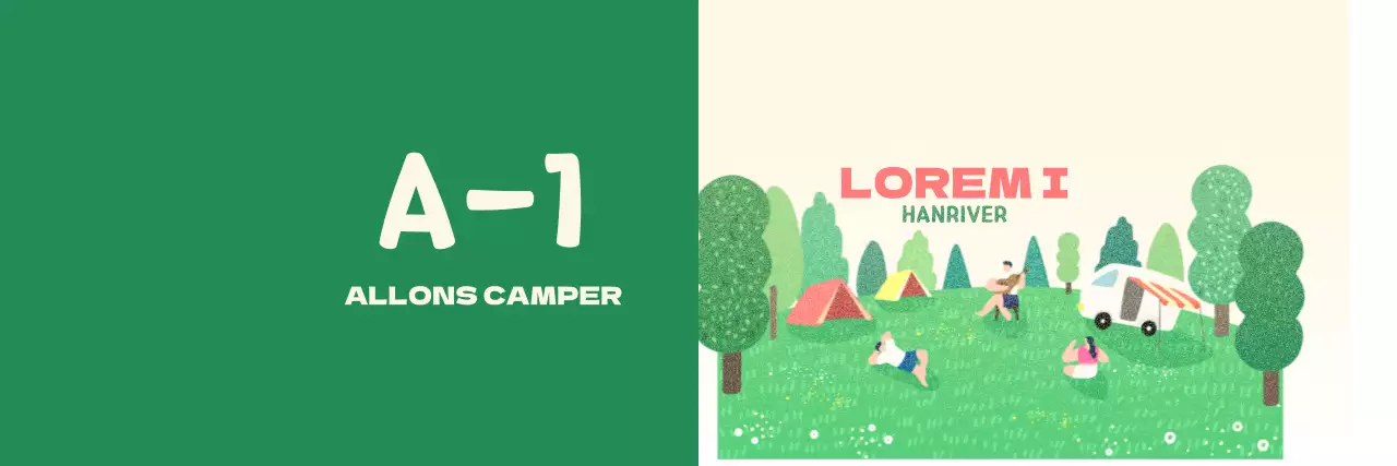 Un camping sentimental avec un dessin illustré de campeurs