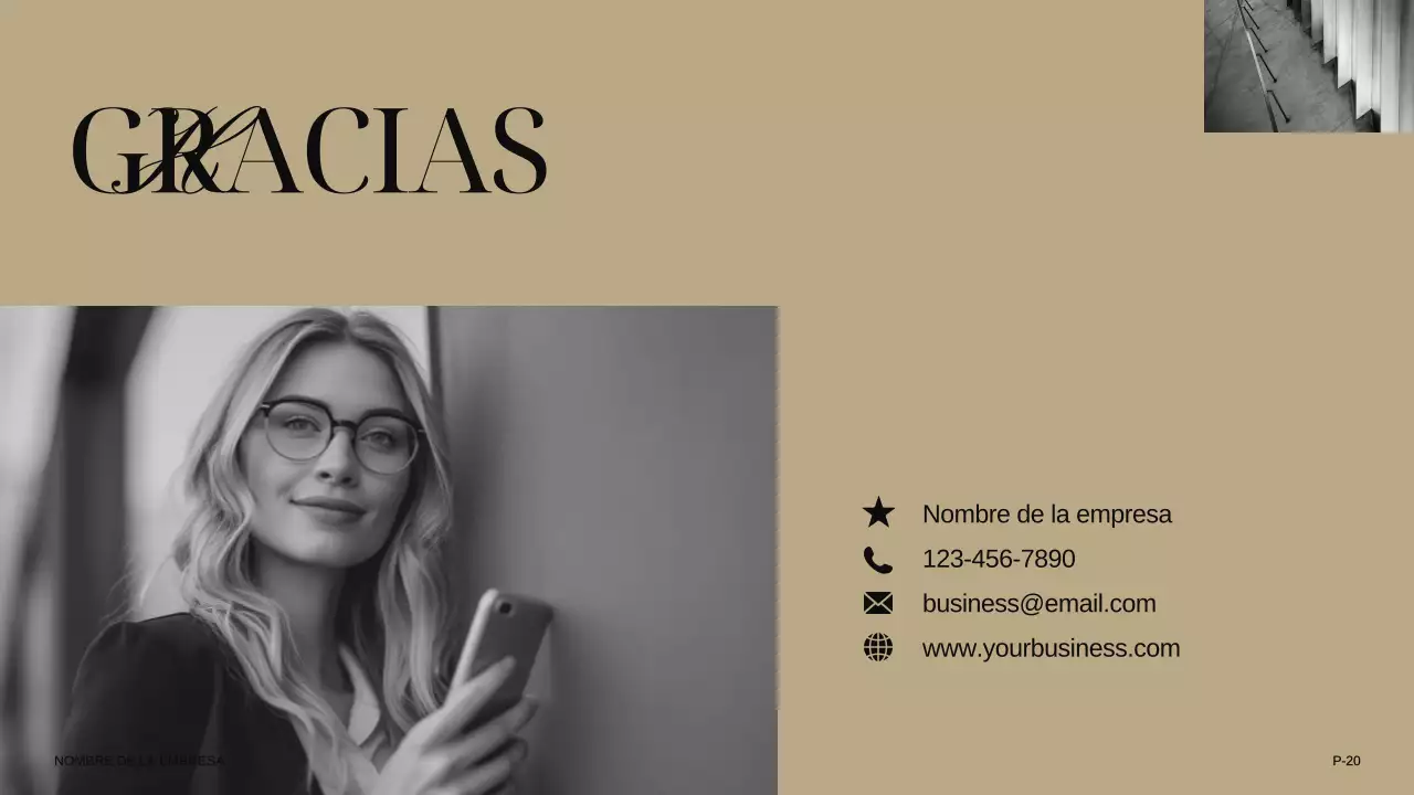 Marfil Caqui Negro Moderno Elegante Presentación de la empresa