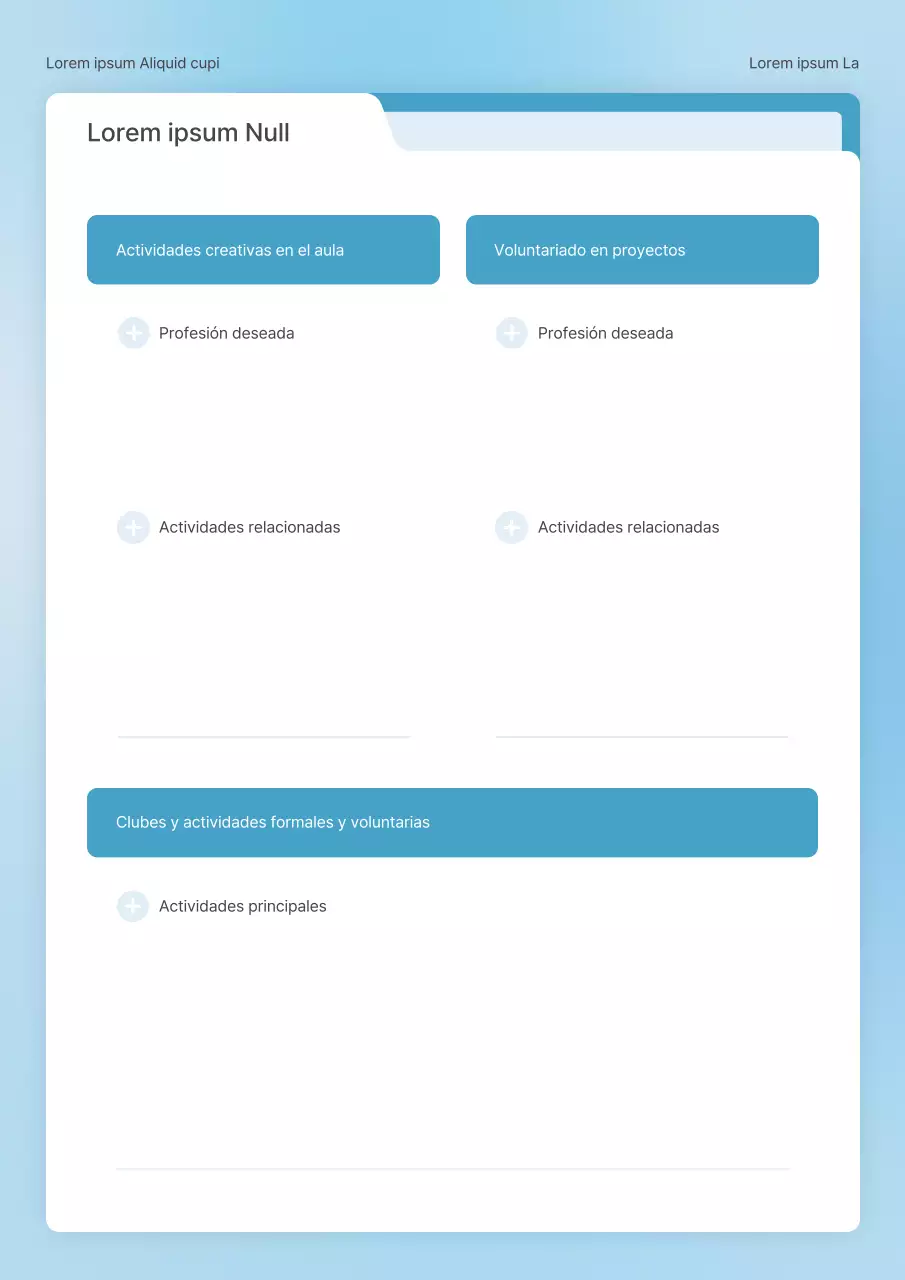 Un concepto sencillo de carpeta en azul claro y blanco para una agenda escolar