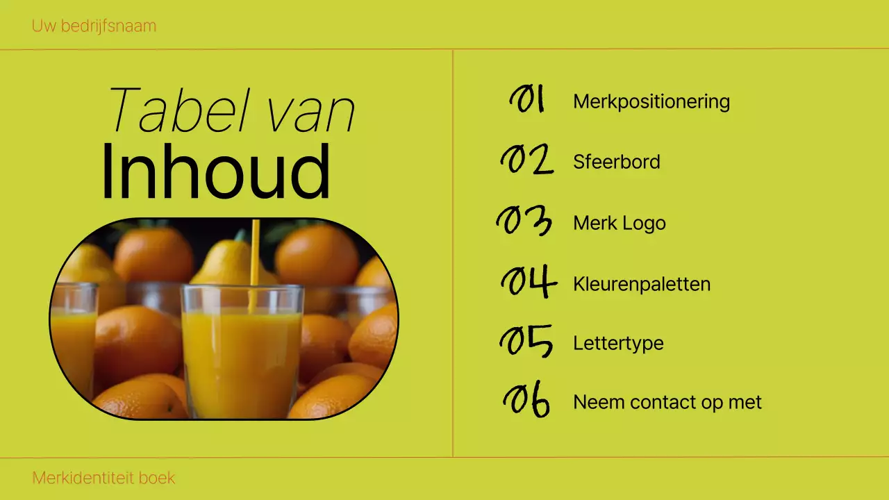 Orange and Lime Bold Brand Identity Boek Introductie