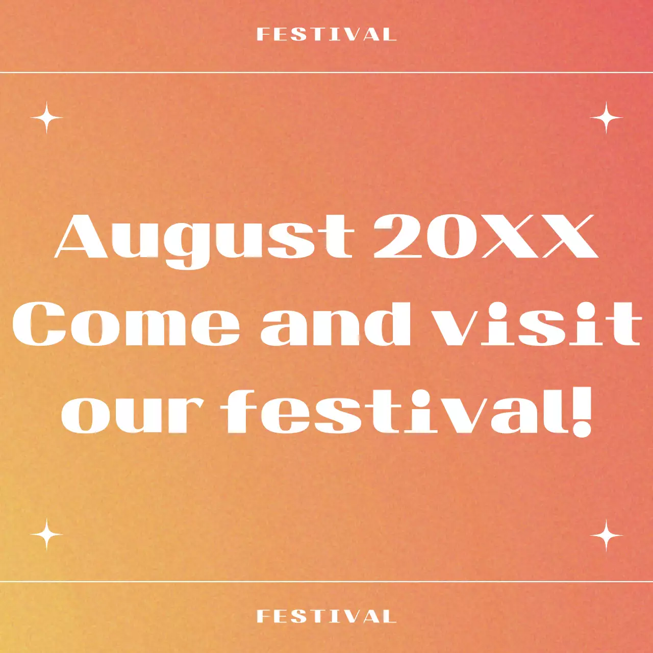 Orange Trendy Festival Announcement Social Media Post