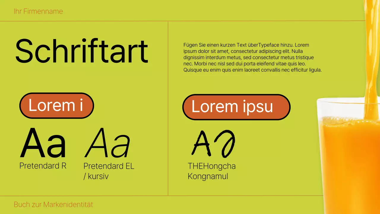Orange and Lime Bold Brand Identity Buch Einführung