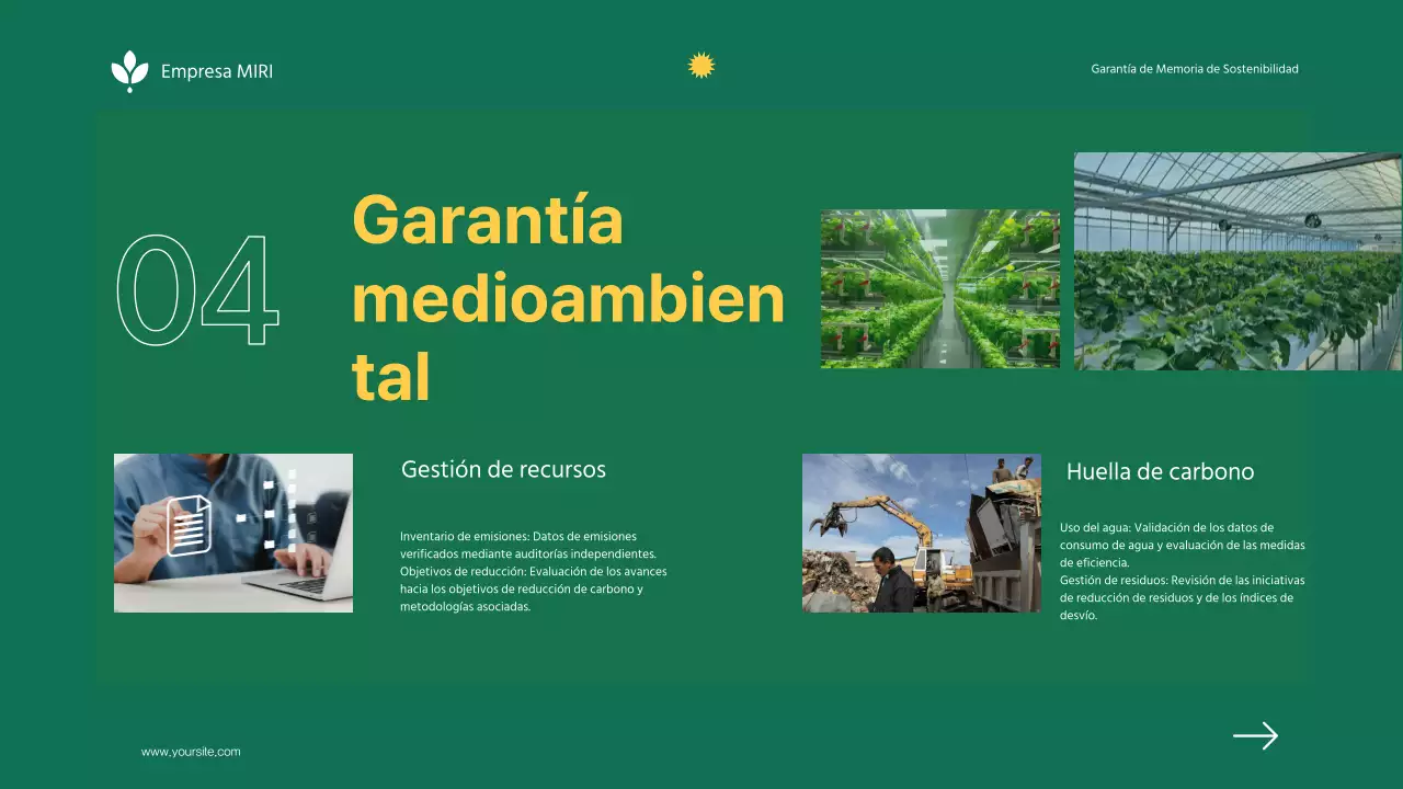 Informe de garantía de sostenibilidad de la empresa Green Minimalist