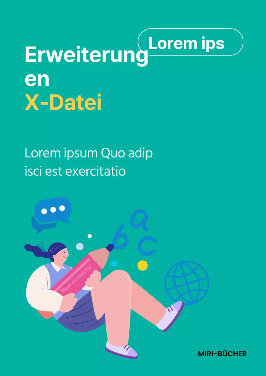 Ein einfacher grün-gelber Umschlag für Schulhefte