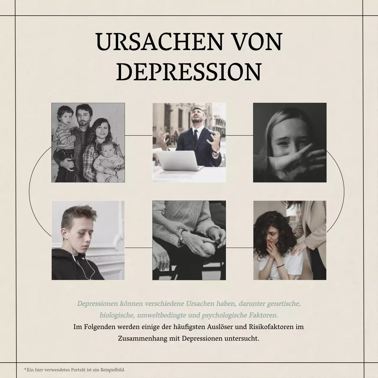 Gelb Blau Grau Modern Minimal Psychische Gesundheit Lebensstil