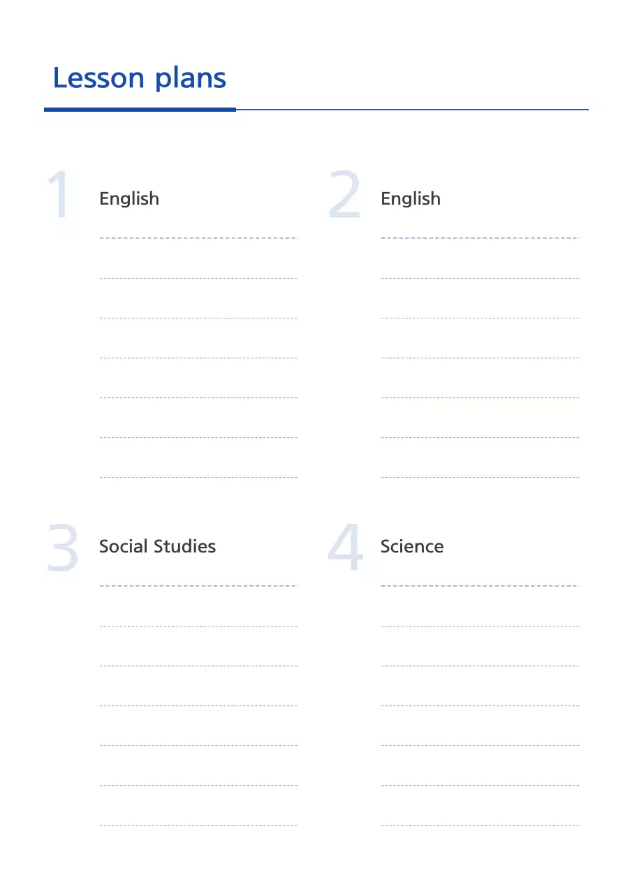 Planejador escolar simples azul