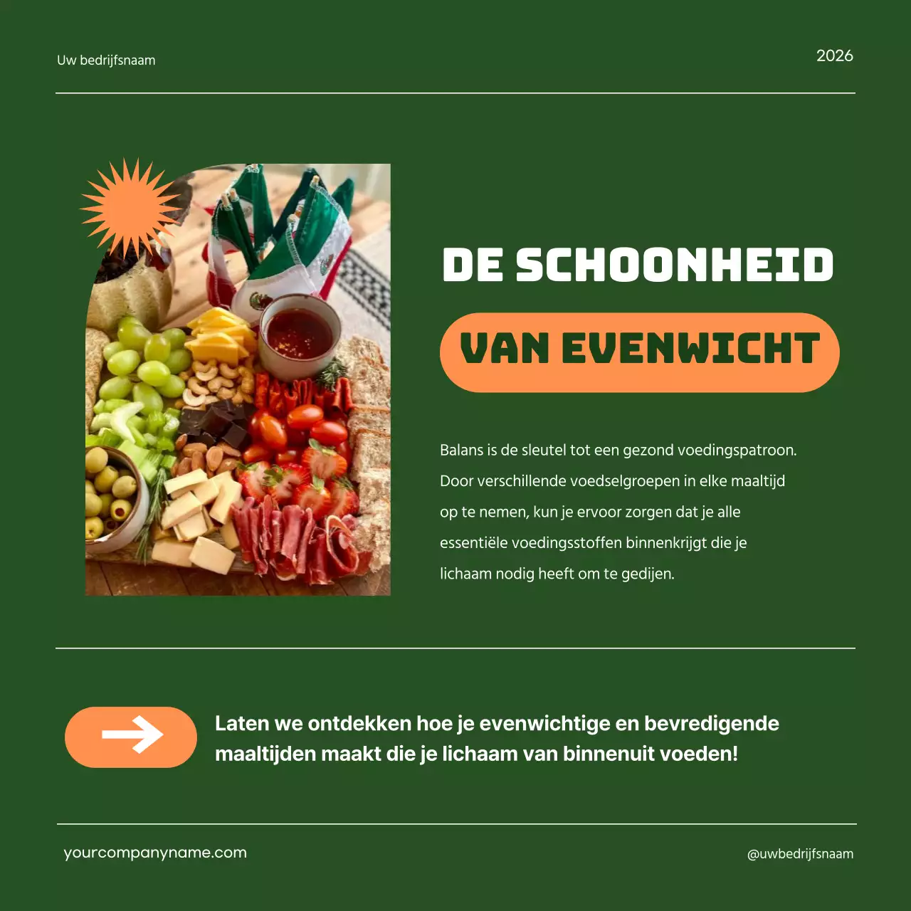 Groen Geel Geometrisch Dieet Gezonde Voeding Instructies