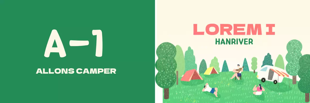 Un camping sentimental avec un dessin illustré de campeurs