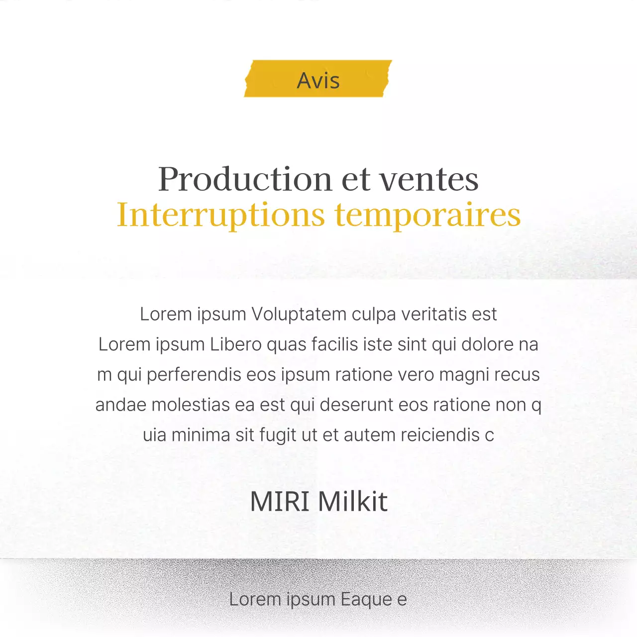 Annonces grises et simples d'abandon de produits de base