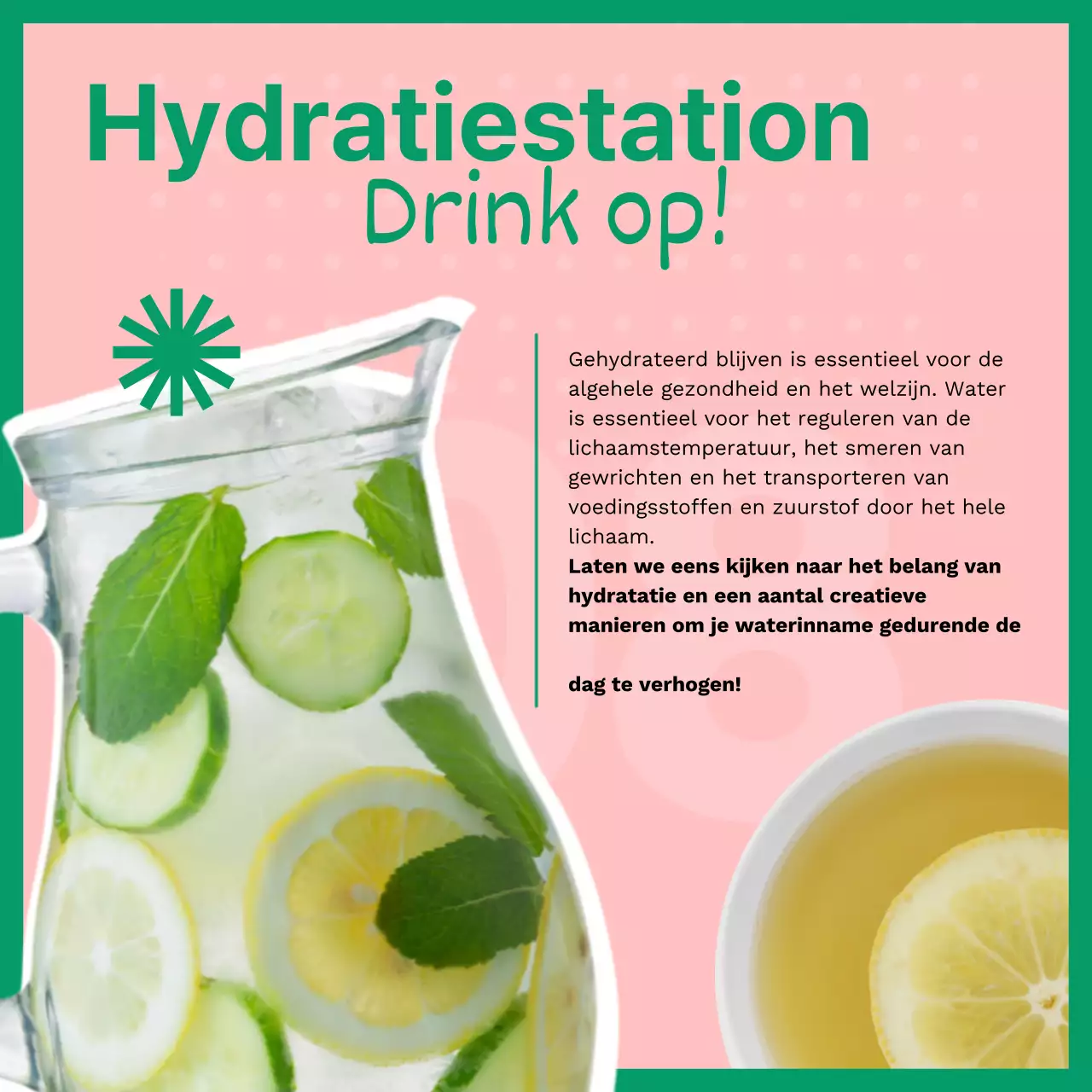 Groen en Roze Vers Gezond Voedsel Publiciteit