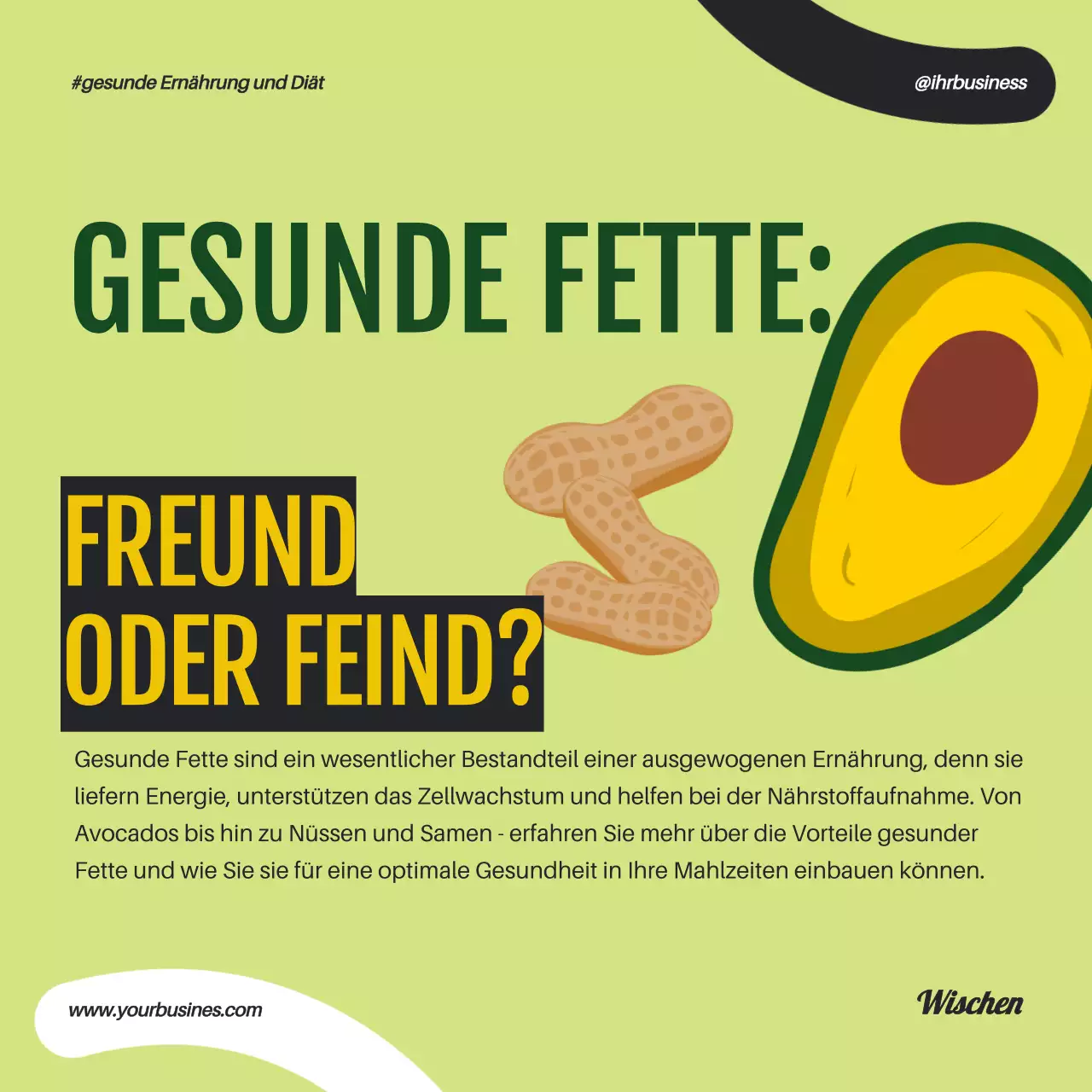 Orange Grün Geometrische Popart Gesunde Ernährung und Diät