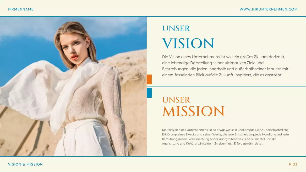 Blau Orange Einfacher moderner Markenstrategieplan