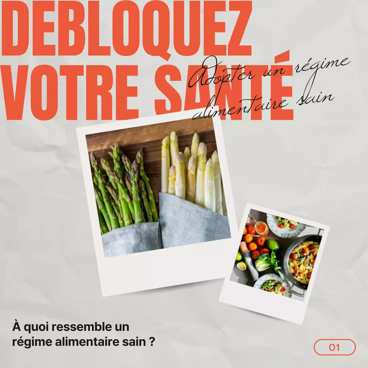 Grey Red Vintage Healthy Food & Diet Guide