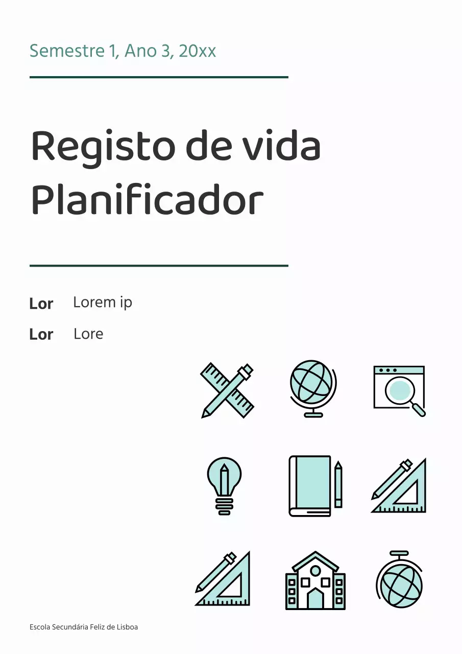 Uma agenda simples em branco e menta