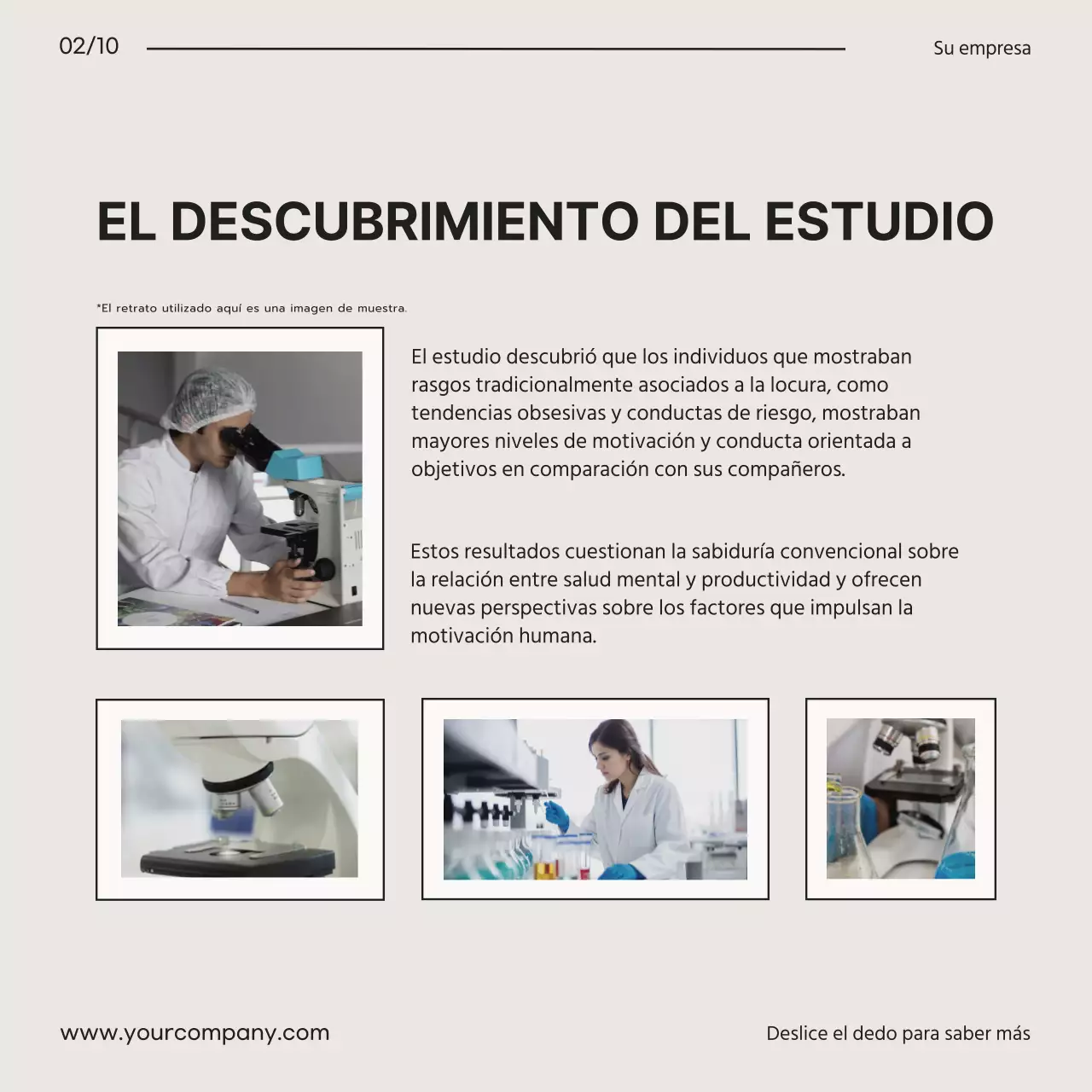 Promoción de un blog médico moderno en beige y negro