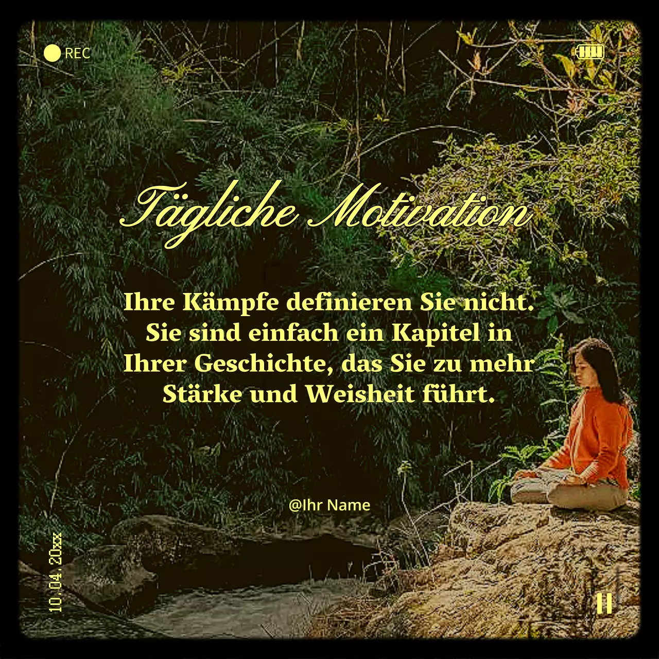 Gelb Trendy Retro Inspirierend Mental Health Zitat