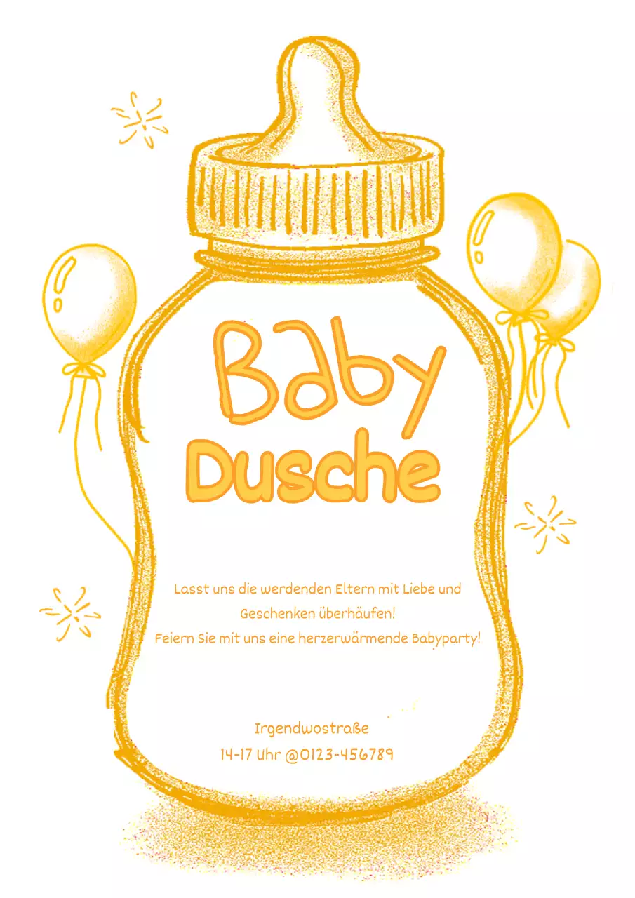 Niedliche Babyparty-Einladung in Gelb