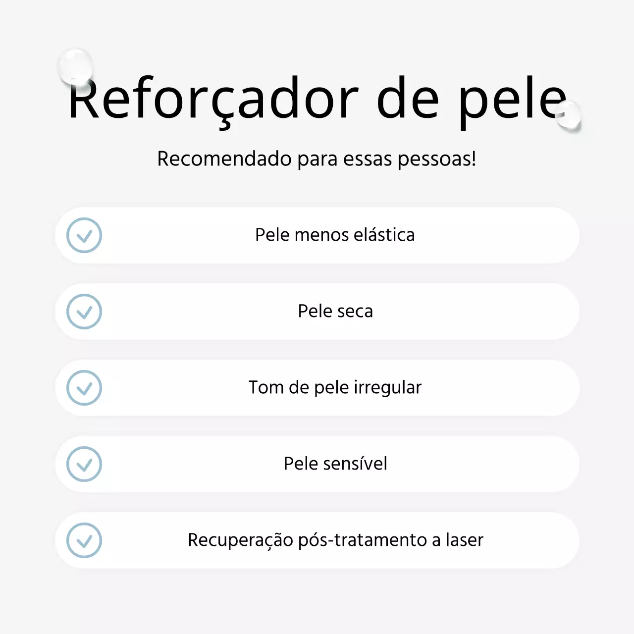 Palavras-chave e descrições de procedimentos de marketing hospitalar para promover um consultório de dermatologia simples, branco e azul claro