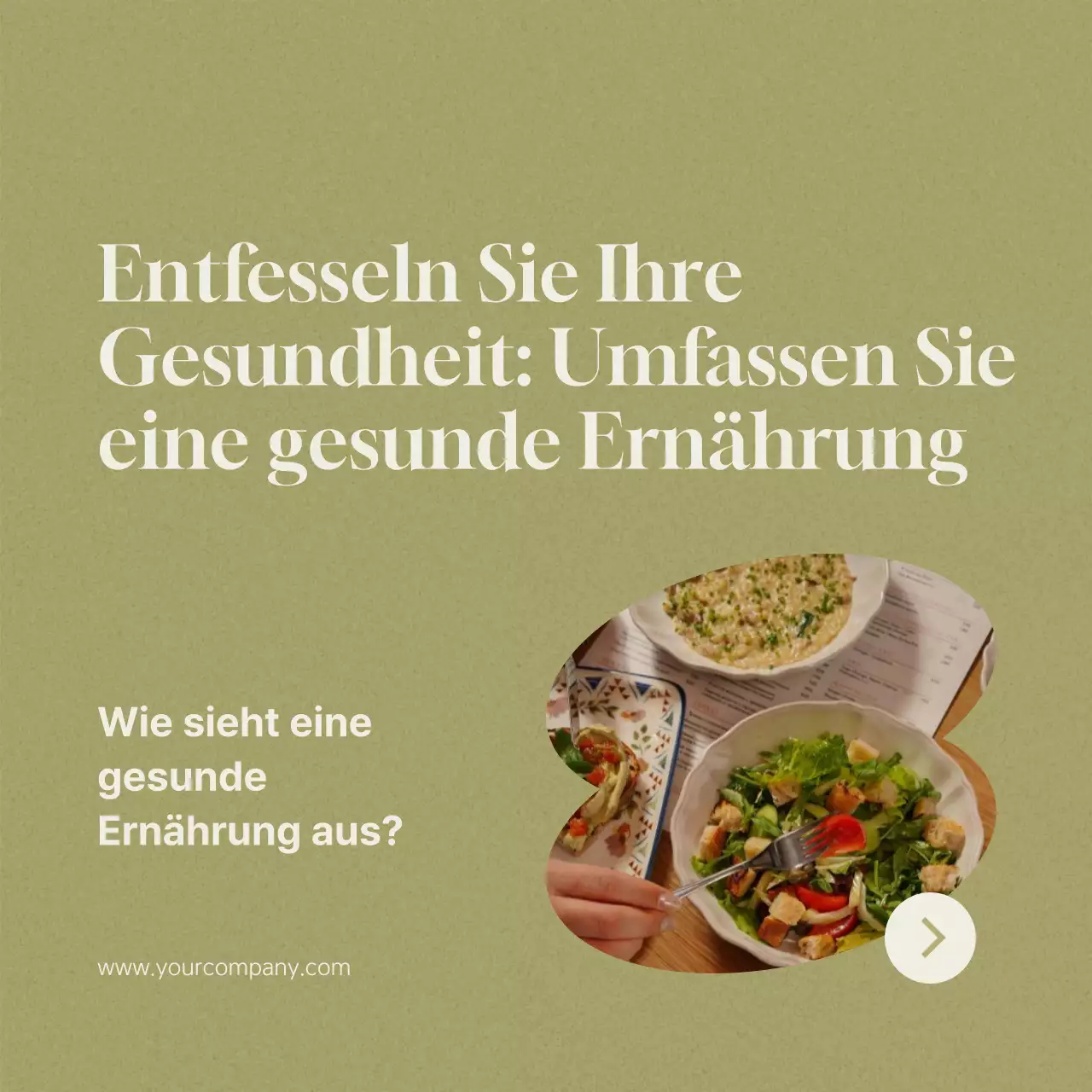 Grüne und beigefarbene moderne gesunde Ernährungstipps
