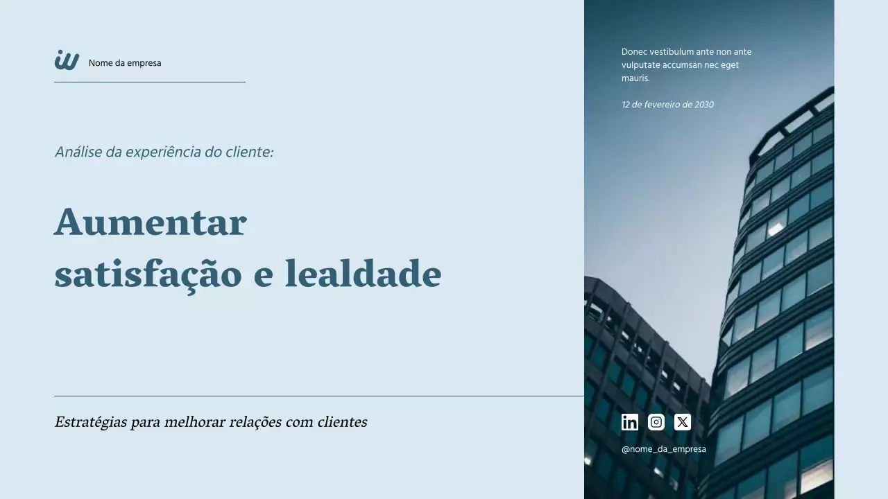 Sky Blue Simple Estratégia de análise da experiência do cliente