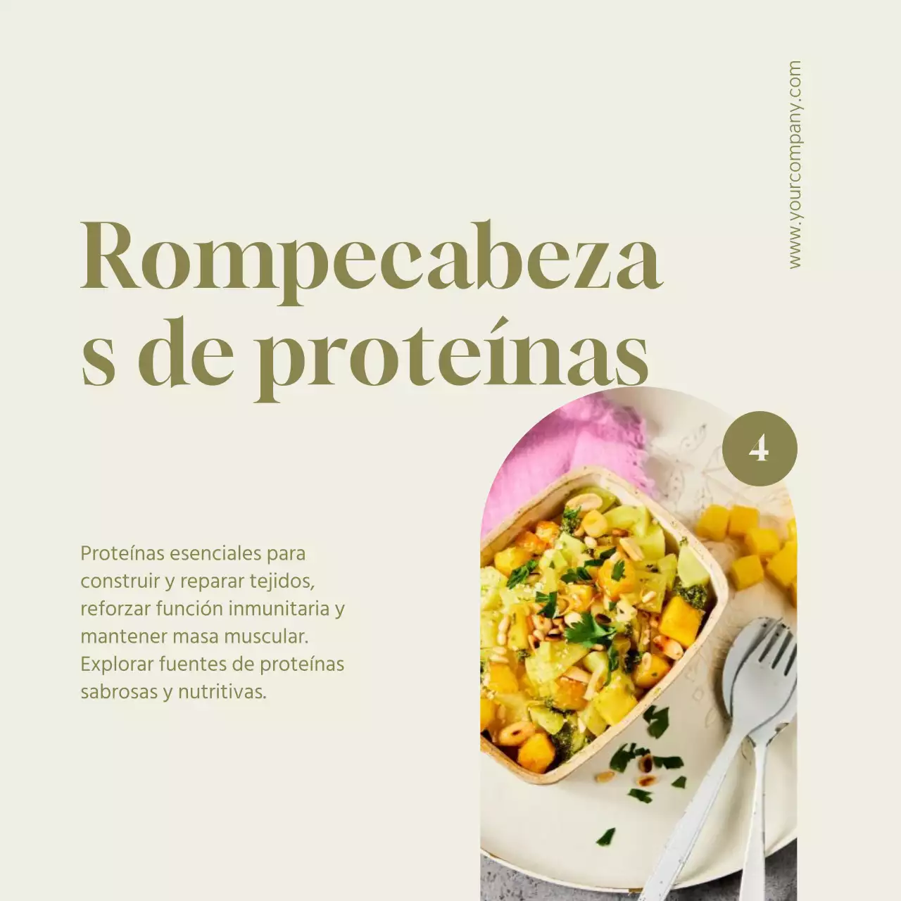 Verde y Beige Moderno Consejos de dieta de alimentos saludables