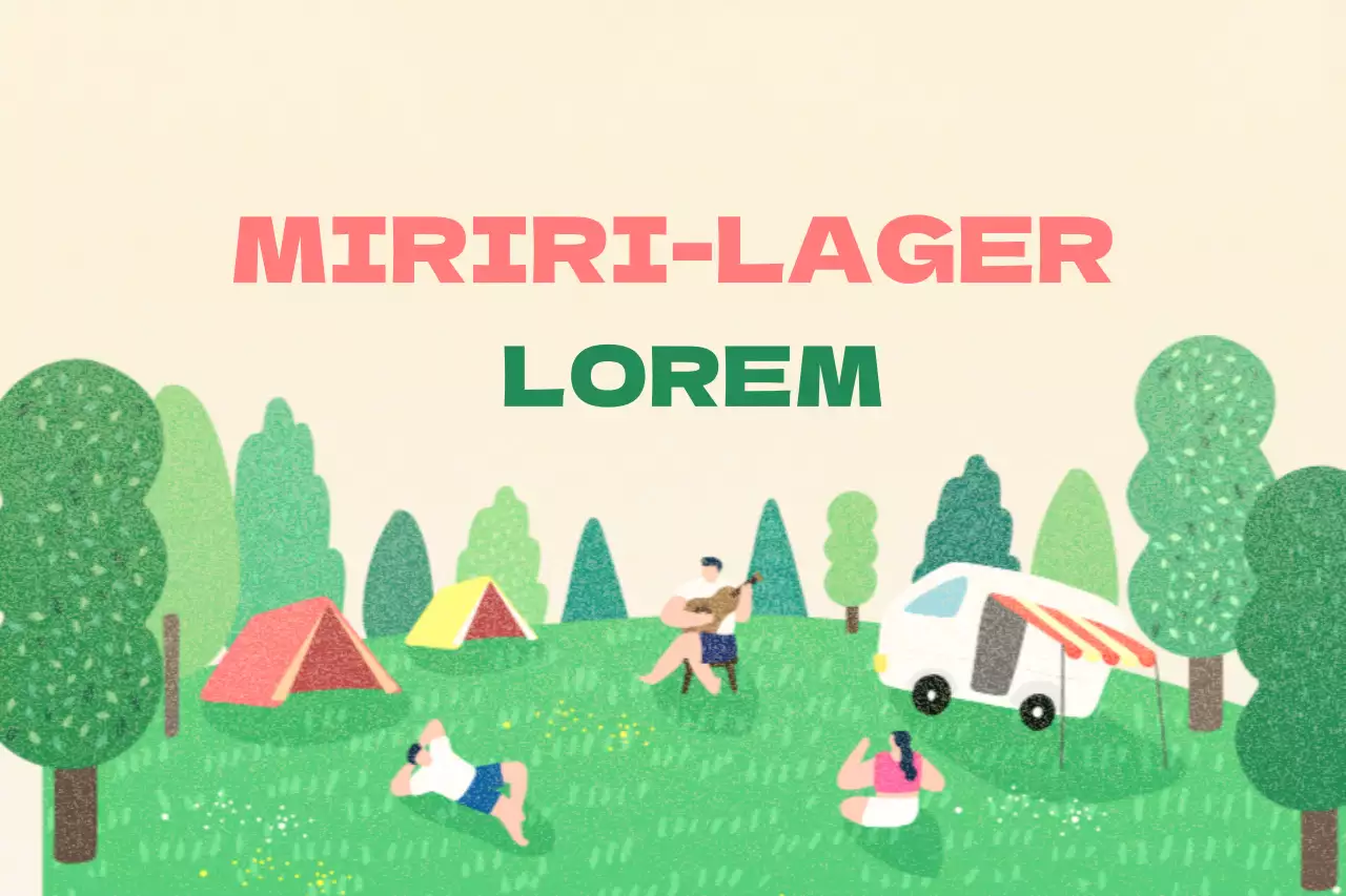 Ein sentimentaler Campingplatz mit einer illustrierten Zeichnung von Campern