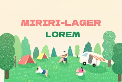 Ein sentimentaler Campingplatz mit einer illustrierten Zeichnung von Campern