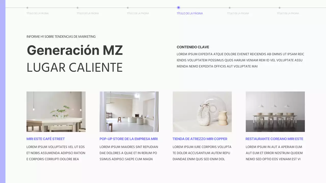 Informe sencillo sobre tendencias de marketing en morado y negro