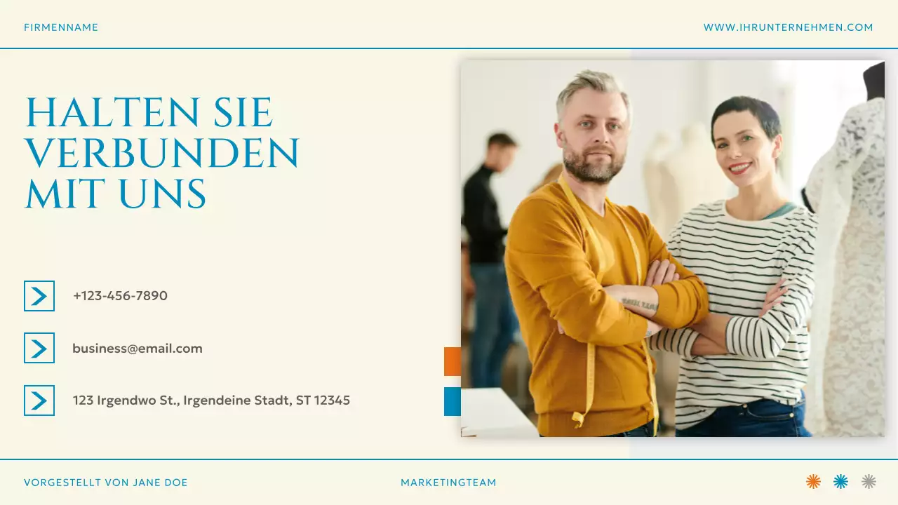 Blau Orange Einfacher moderner Markenstrategieplan