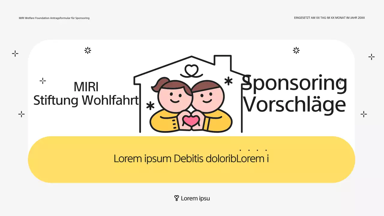 Gelber und grauer Vorschlag für eine Kinderpatenschaft für die Welfare Foundation