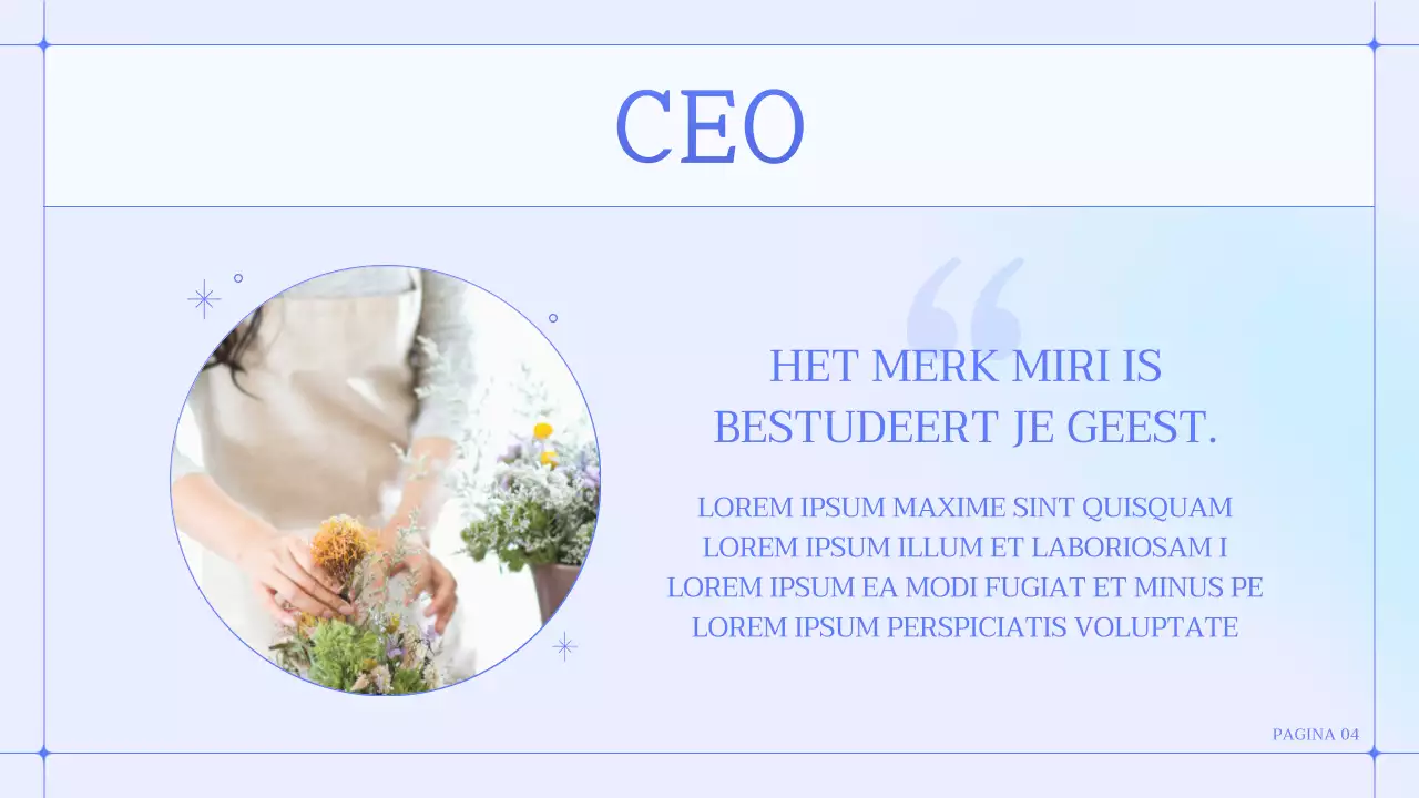 Een eenvoudig blauw en paars bloemenwinkeltje voor een klein bedrijf