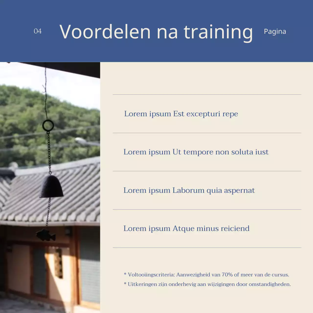 Over de training Eenvoudig cultureel tolken in marineblauw en ivoor