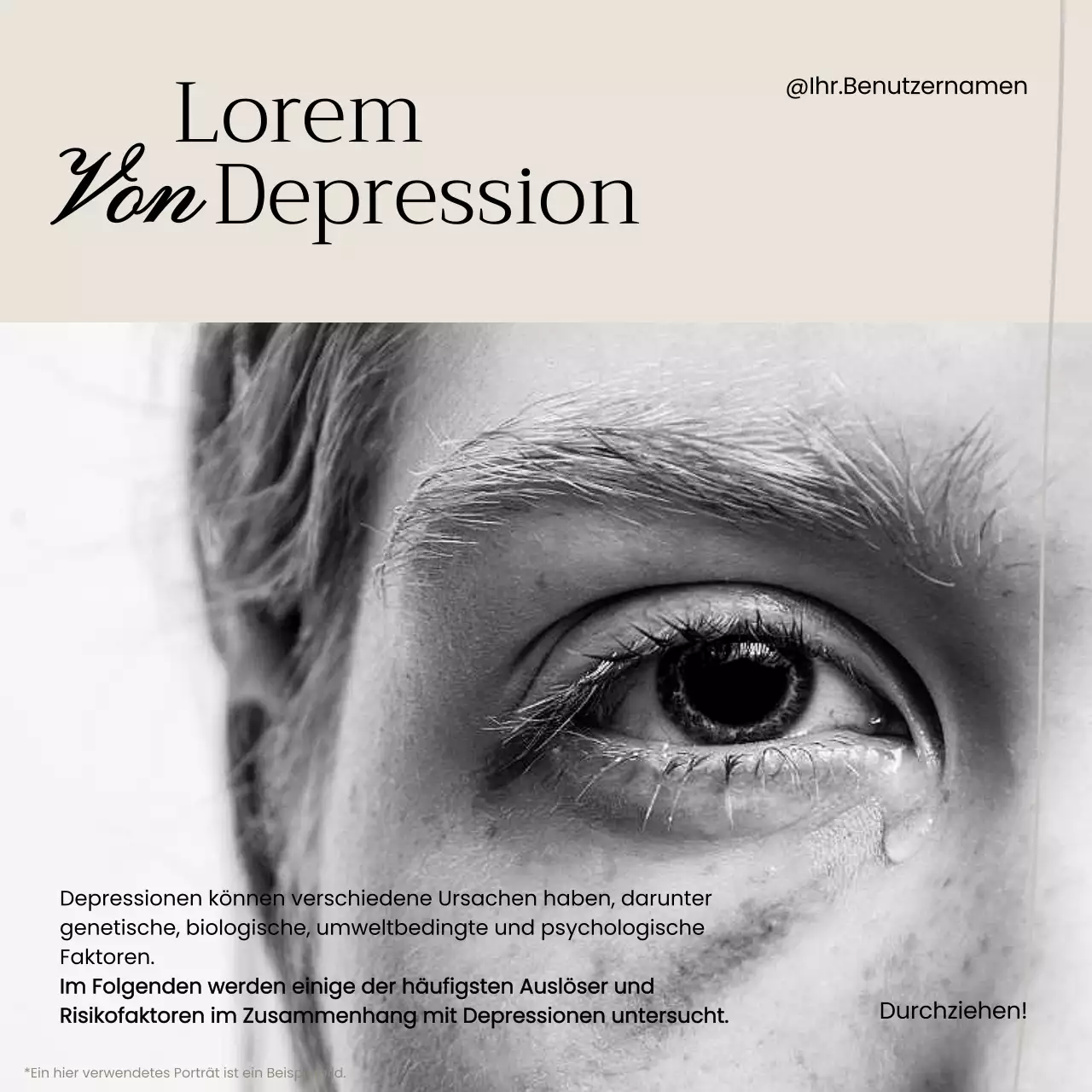 Beige und Schwarz Minimal Mental Health Vortragsmaterial