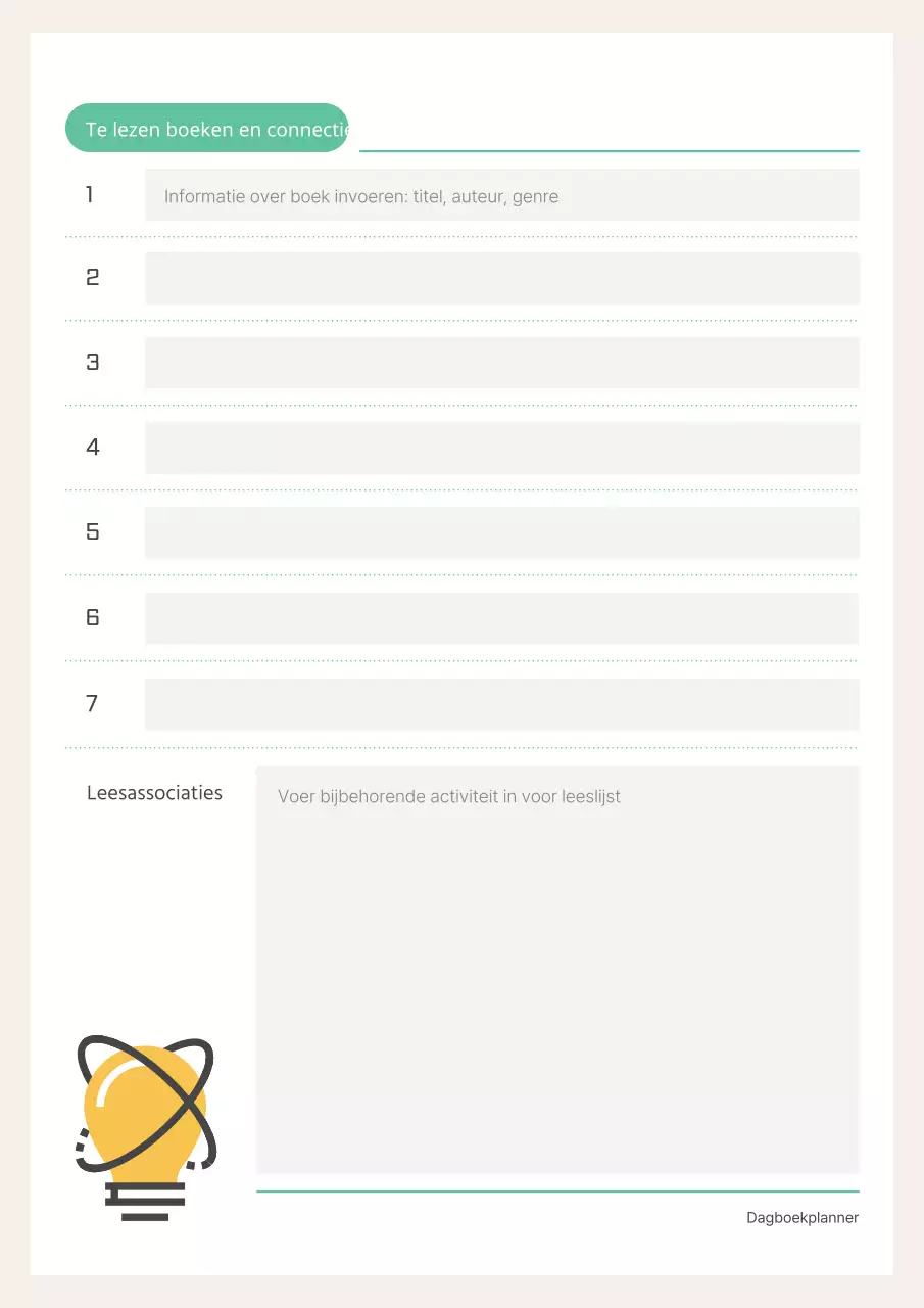 Schattige gele en mintkleurige schoolagenda planner